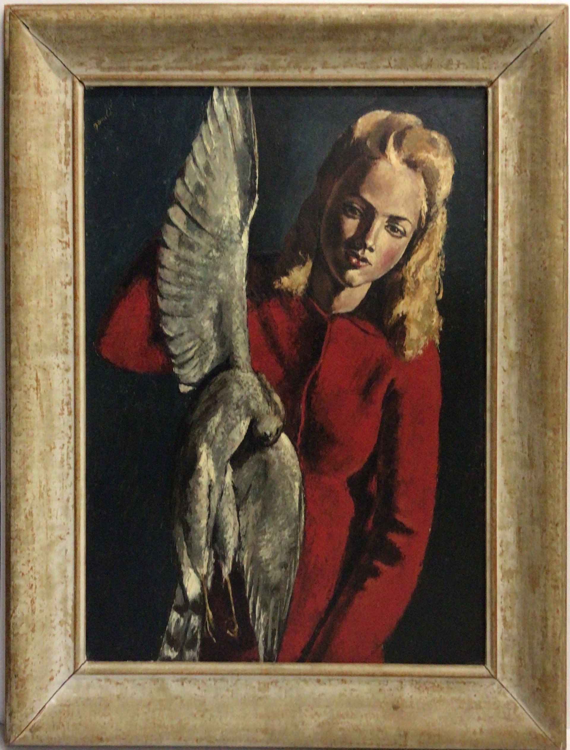 Malou à la mouette 1945 – Huile, Panneau, 73x52 cm