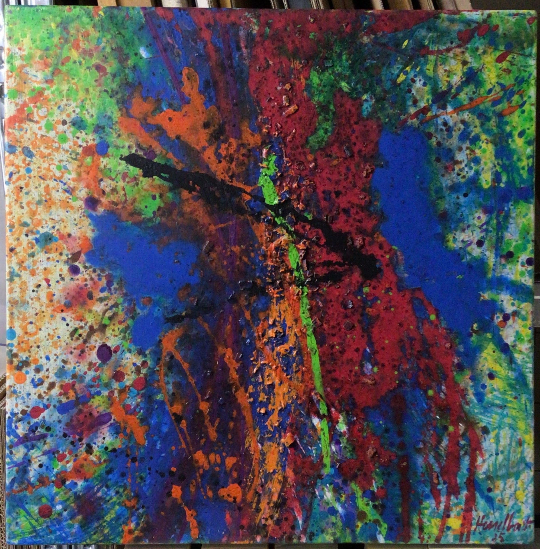 Rictus 1985 – Acrylique, Bois, 50x50 cm