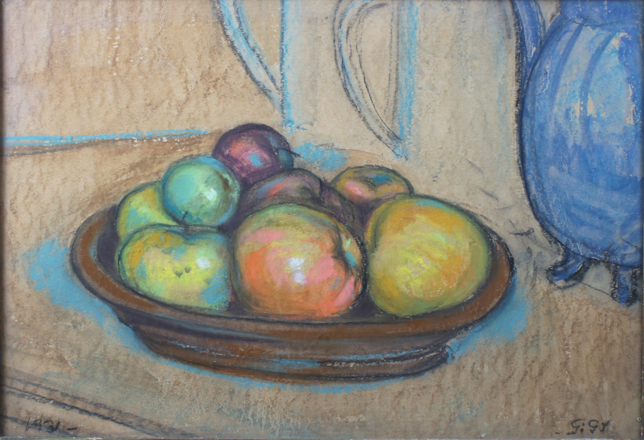 <i>Plat de pommes</i> 1931 – Pastel, 28x40.5 cm