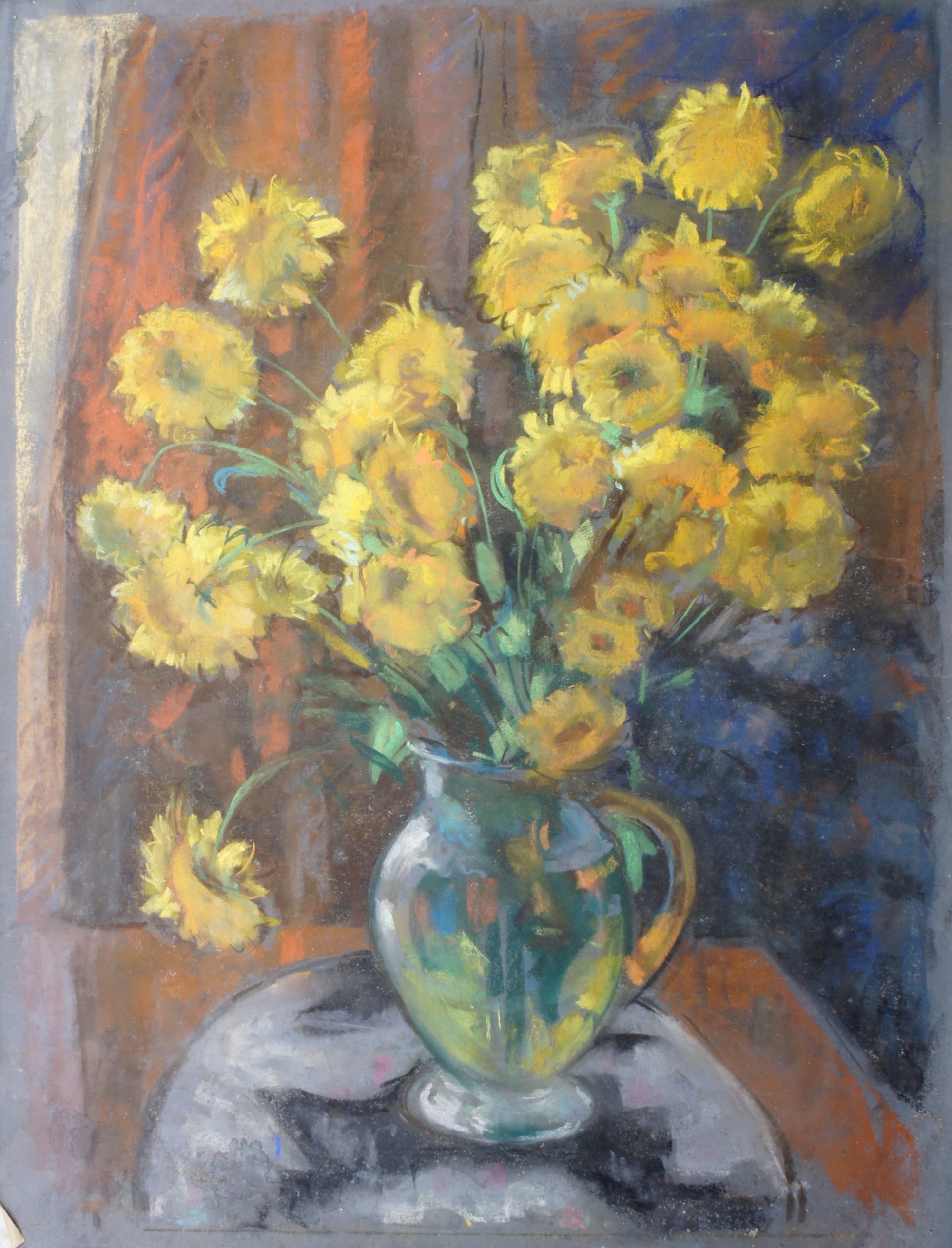 <i>Bouquet jaune</i> Années 1930 – Pastel, 64x49 cm