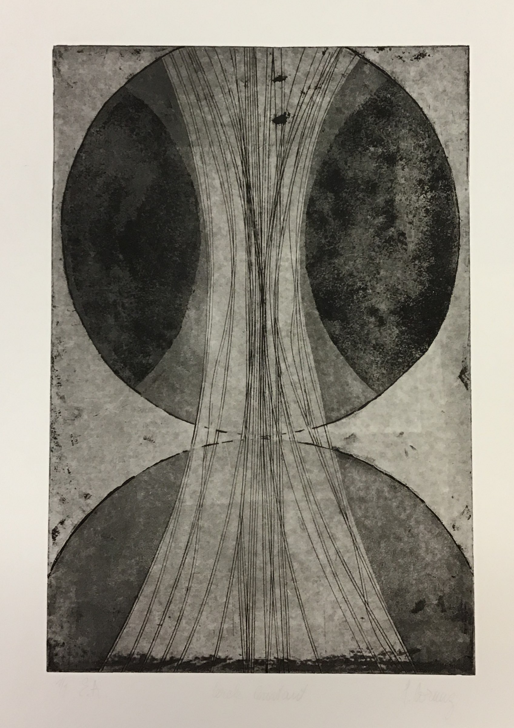 Cercle montant Années 1970 – Aquatinte, Eau forte, Papier, 54x76,5 cm