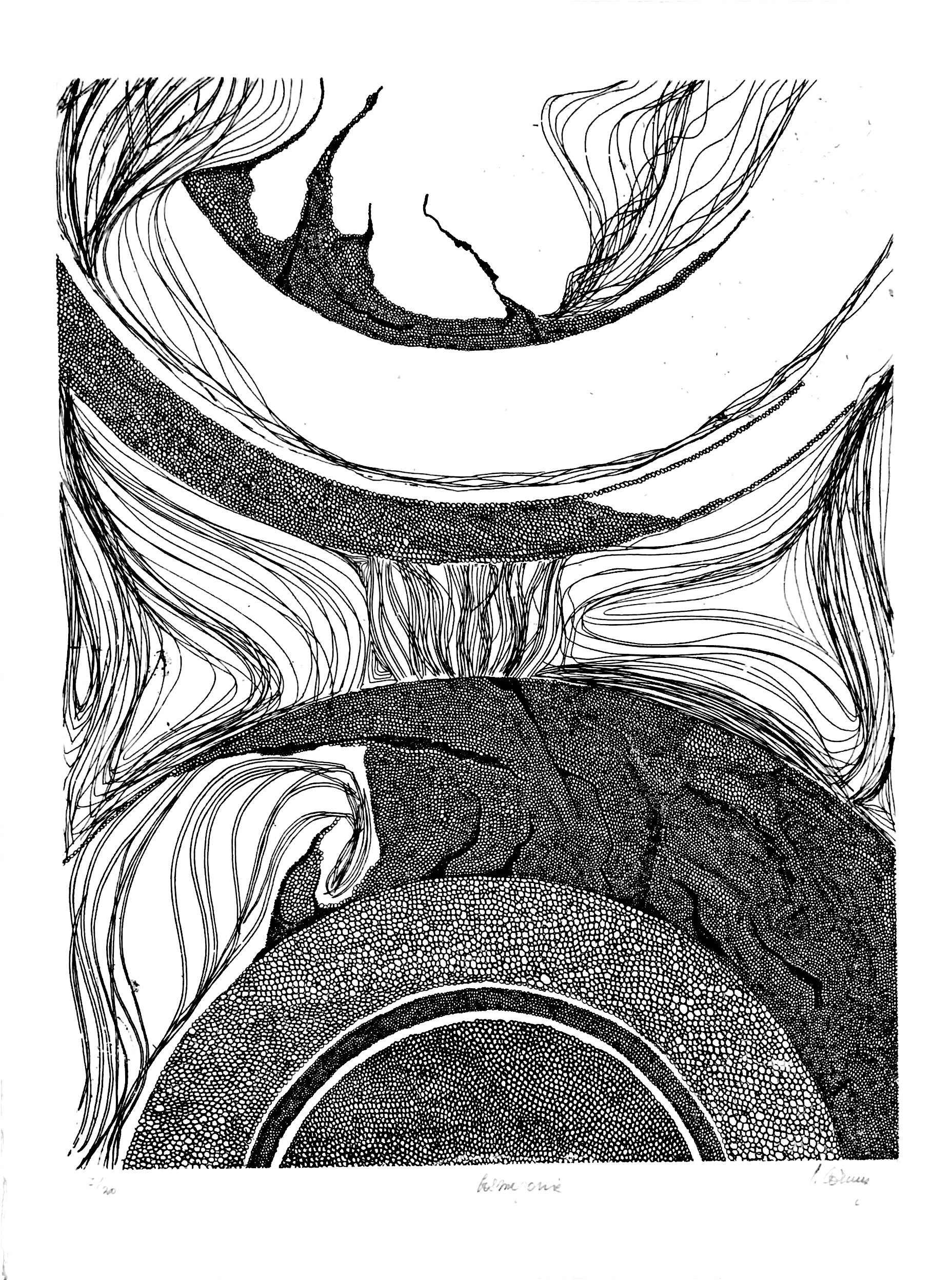 Cosmogonie 1975 – Eau forte, Papier, 56,5x76 cm