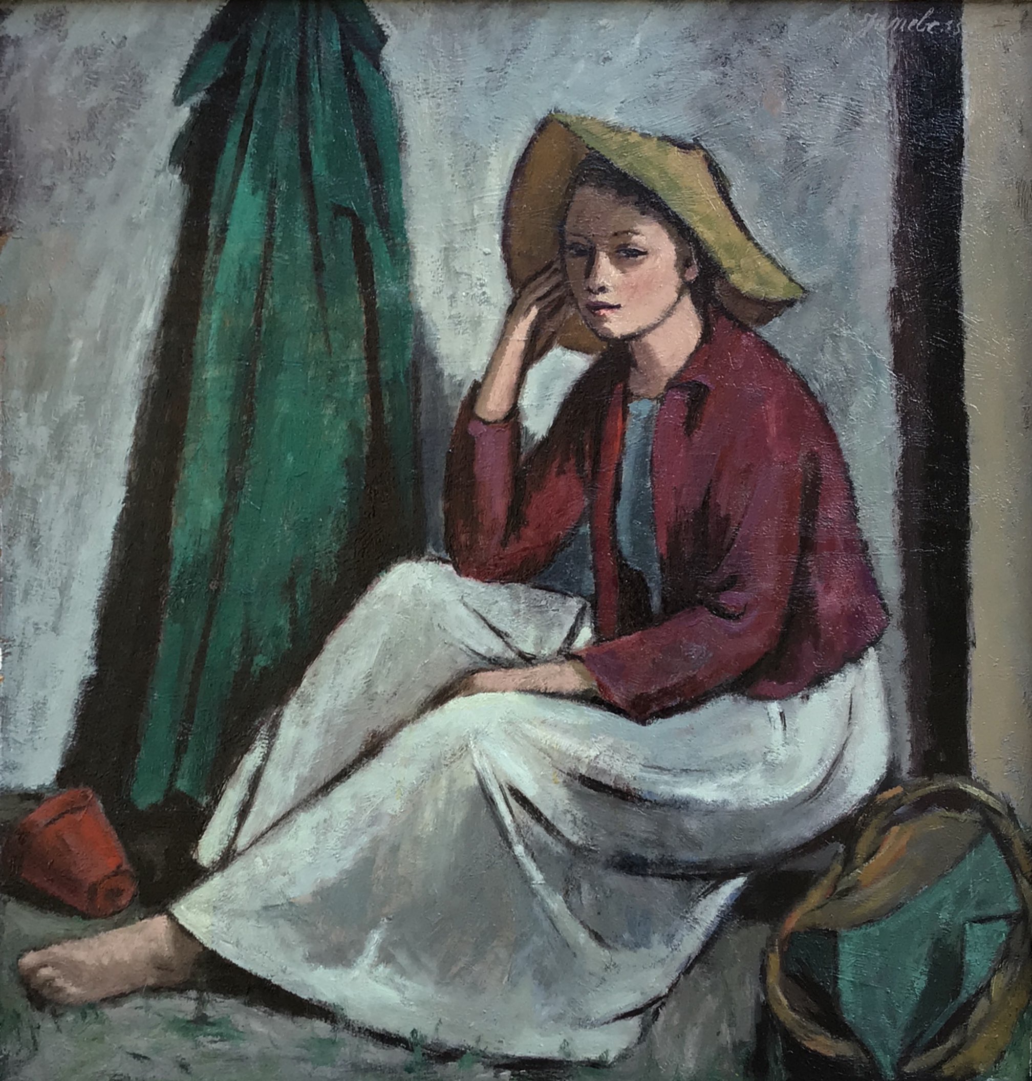 La jardinière 1955 – Huile, Panneau, 75x69.5 cm
