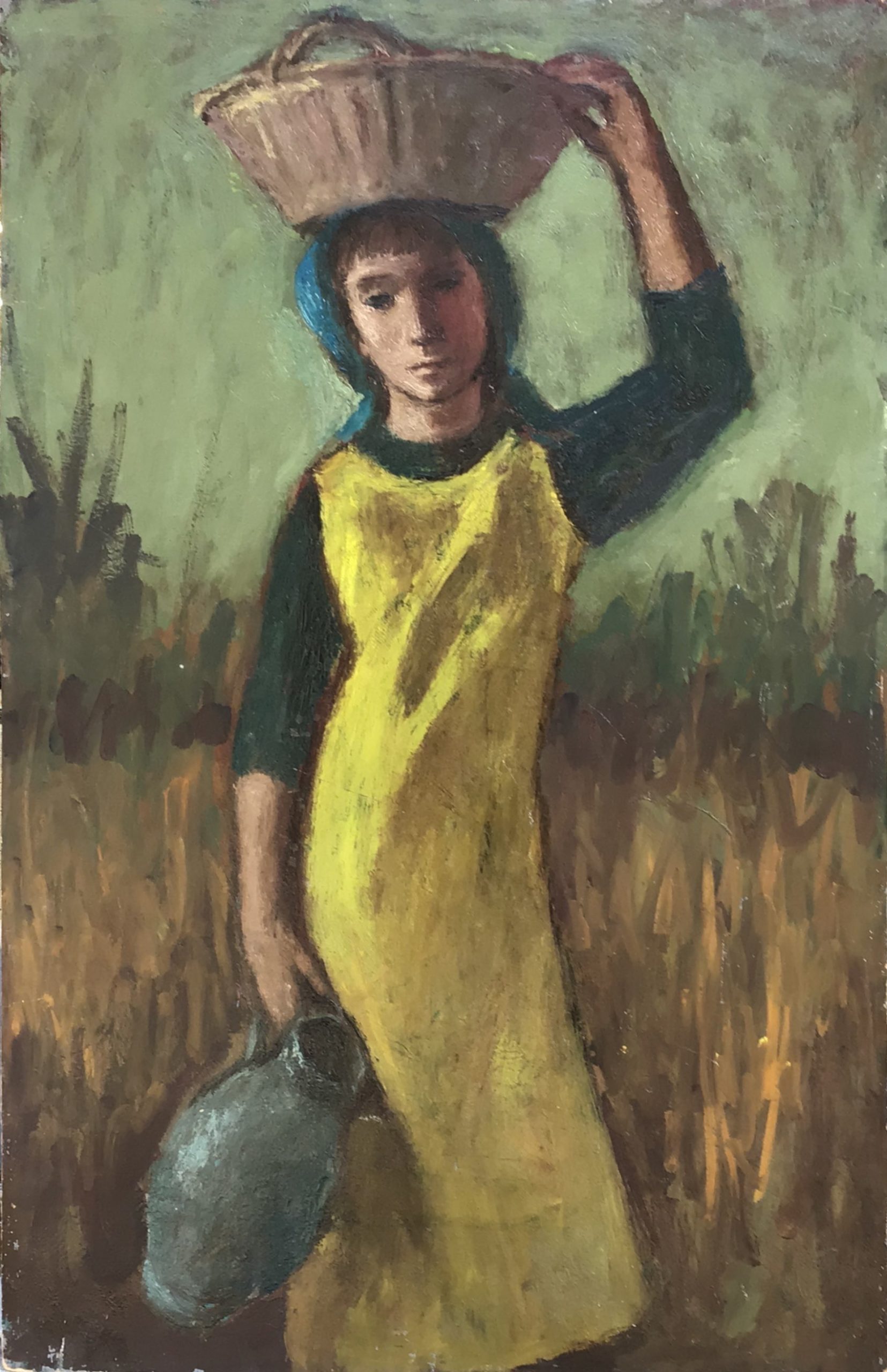 La paysanne  – Huile, Panneau, 73x47 cm