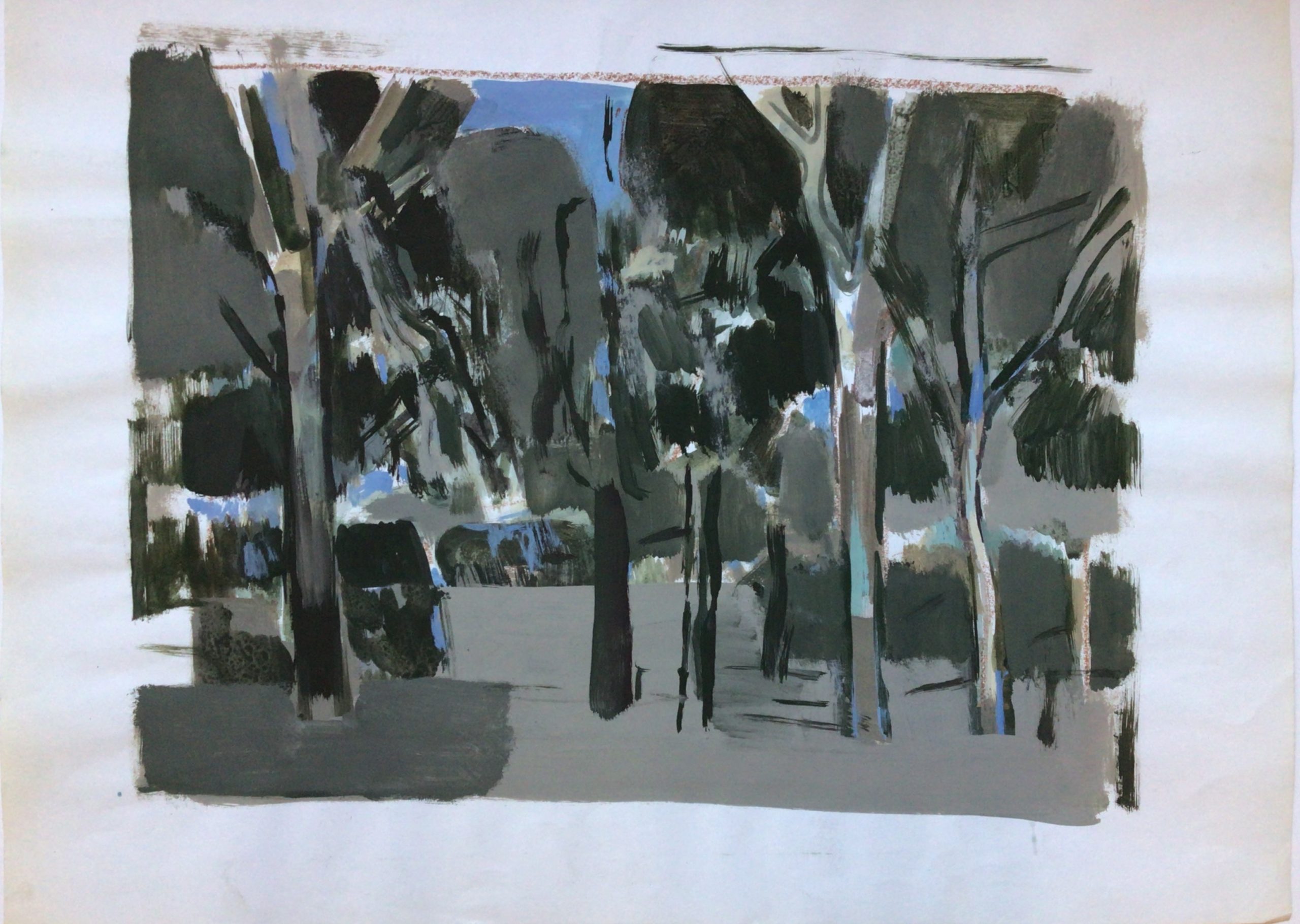 <i>Forêt</i>  – Gouache, Papier, 50x65 cm