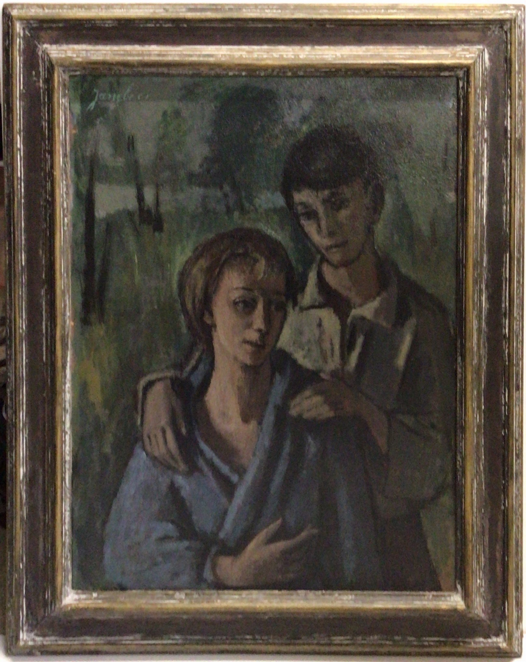 Les amants 1961 – Huile, Panneau, 72.5x56 cm