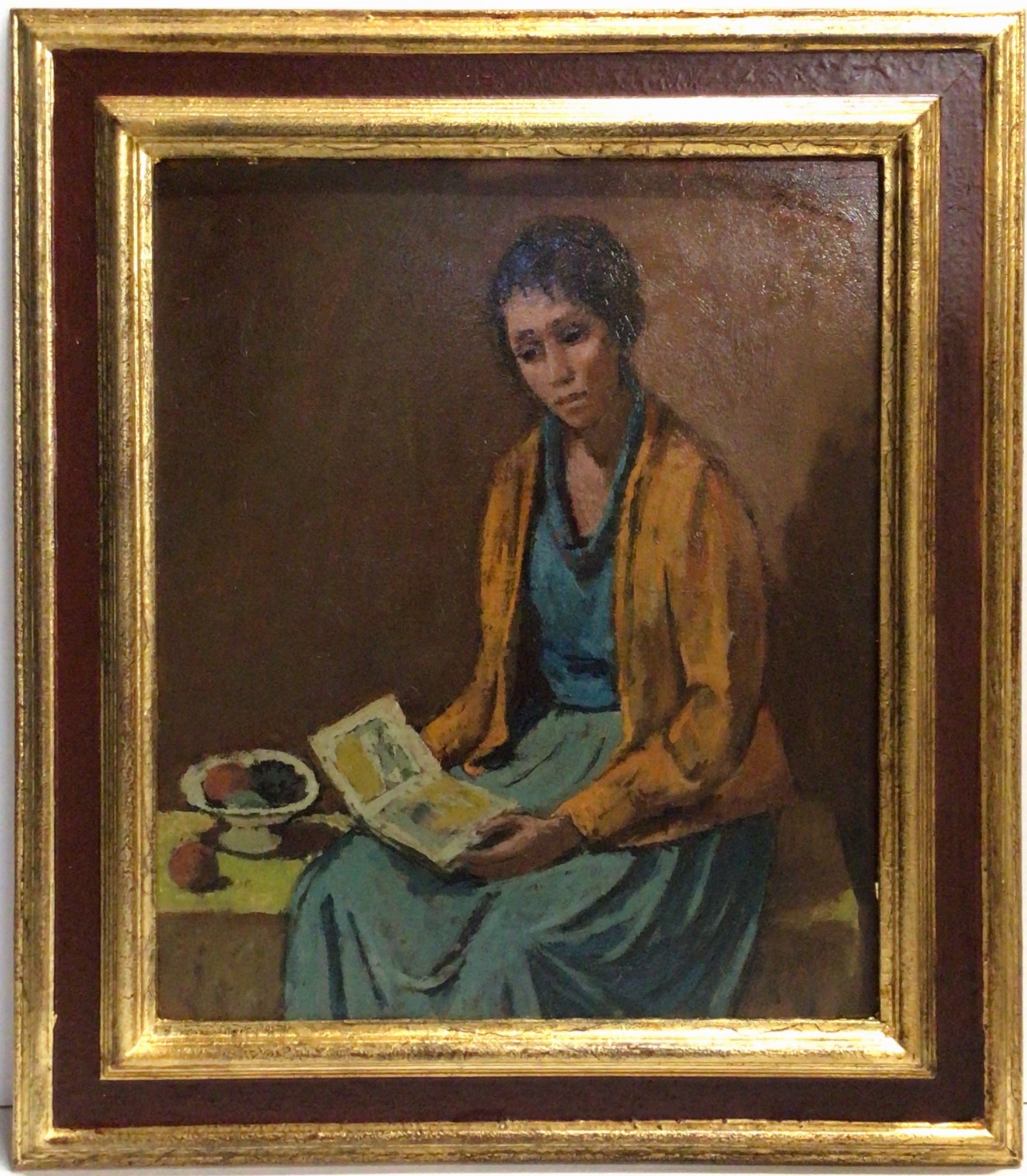 La liseuse 1969 – Huile, Panneau, 57x49 cm
