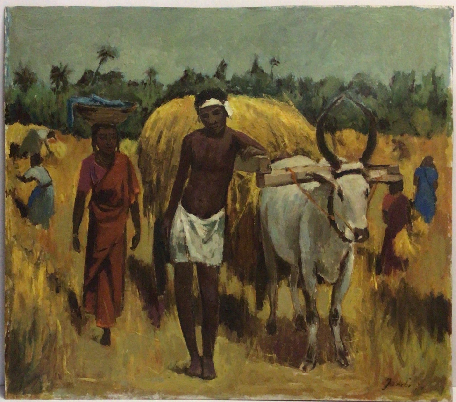 Moissons indiennes 1974 – Huile, Panneau