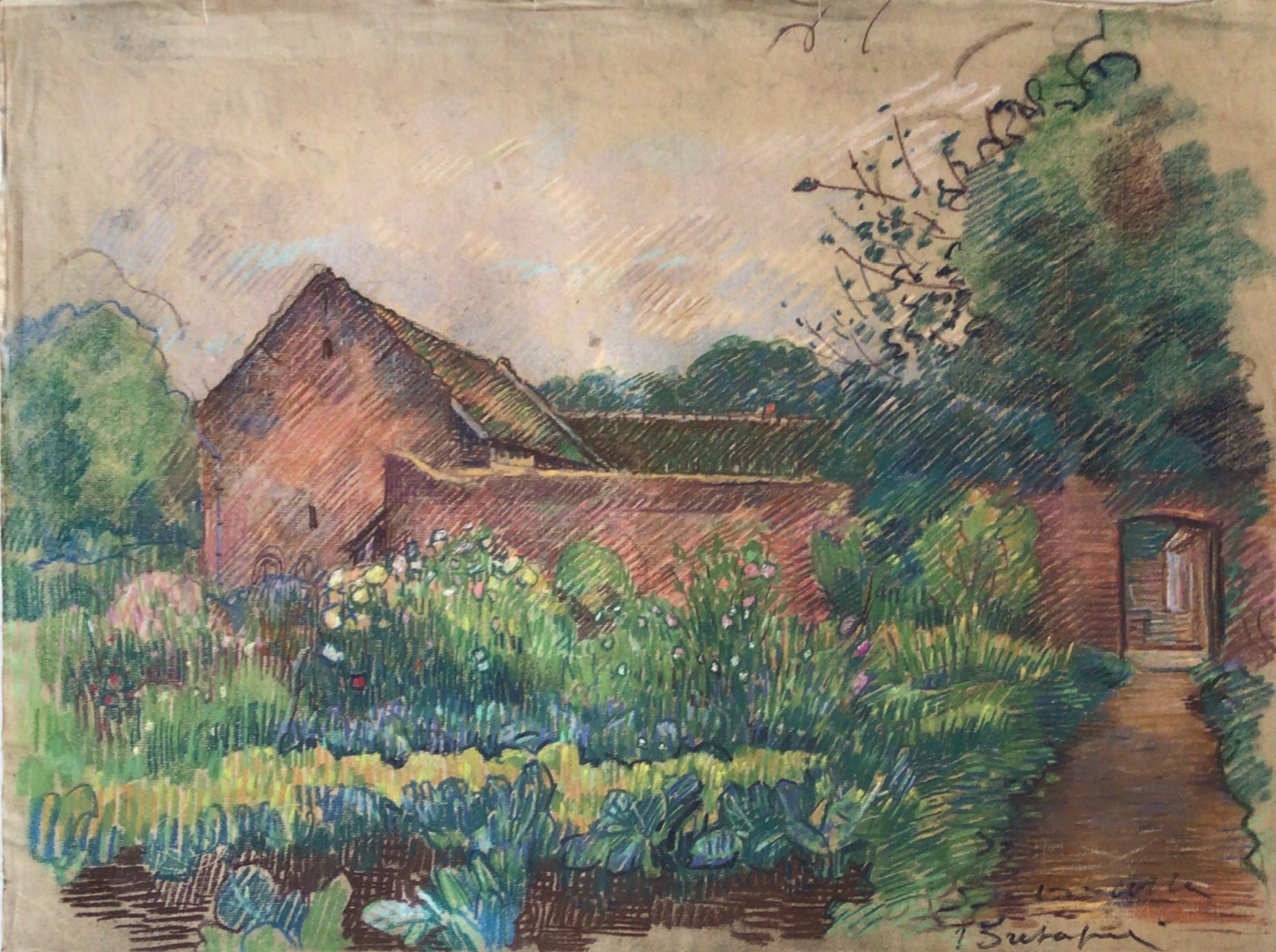 Bretagne Vers 1920 – Papier, Pastel