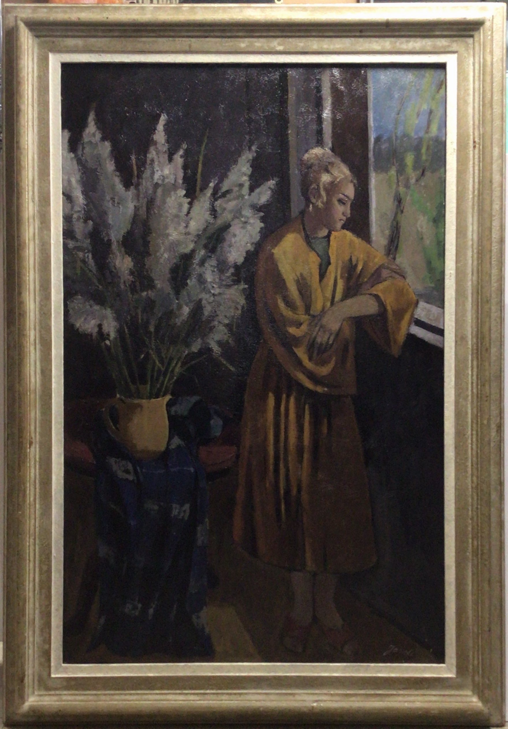Malou à la fenêtre 1956 – Huile, Panneau, 122x80 cm