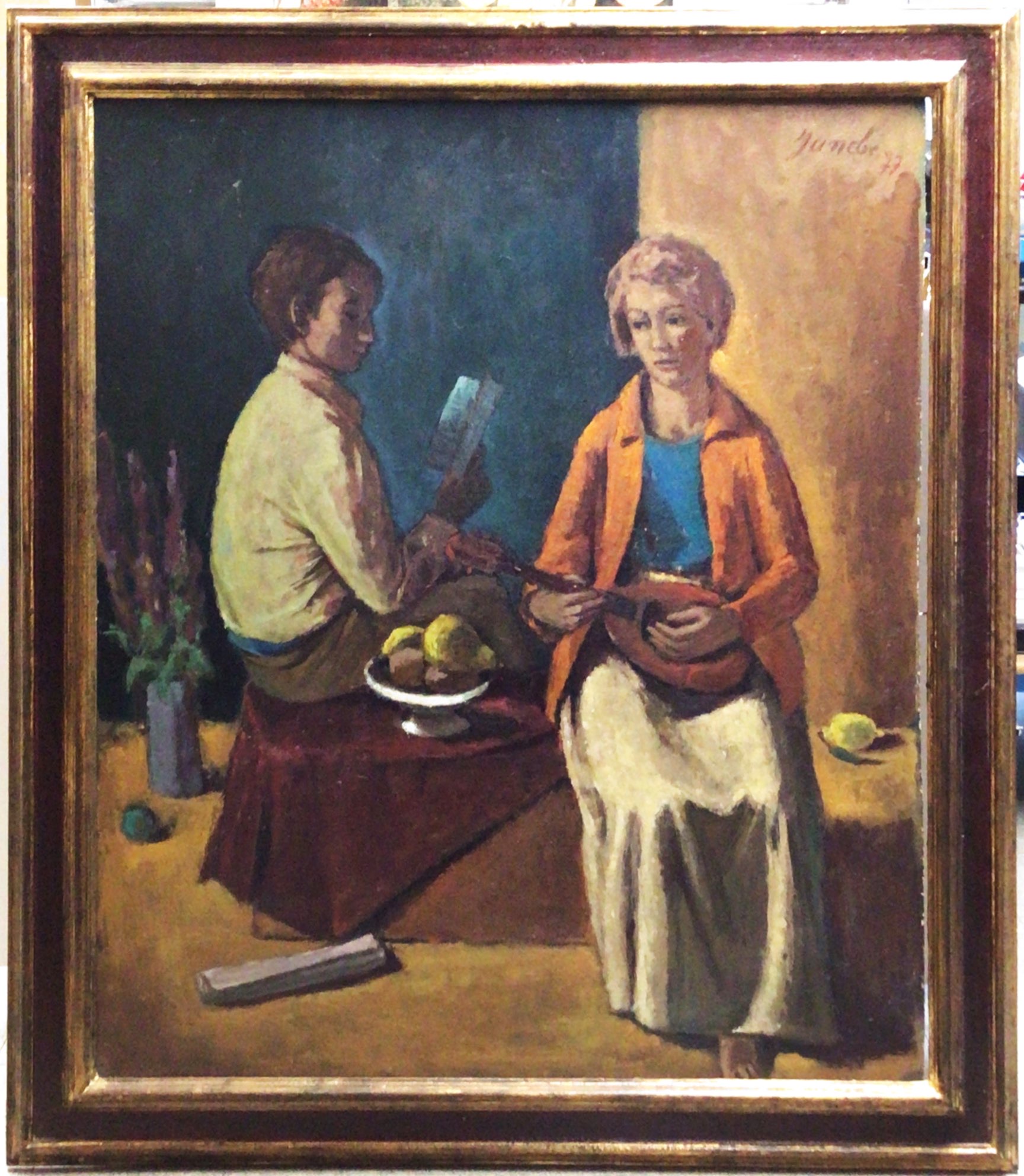 Les musiciens 1977 – Huile, Panneau, 102x88 cm