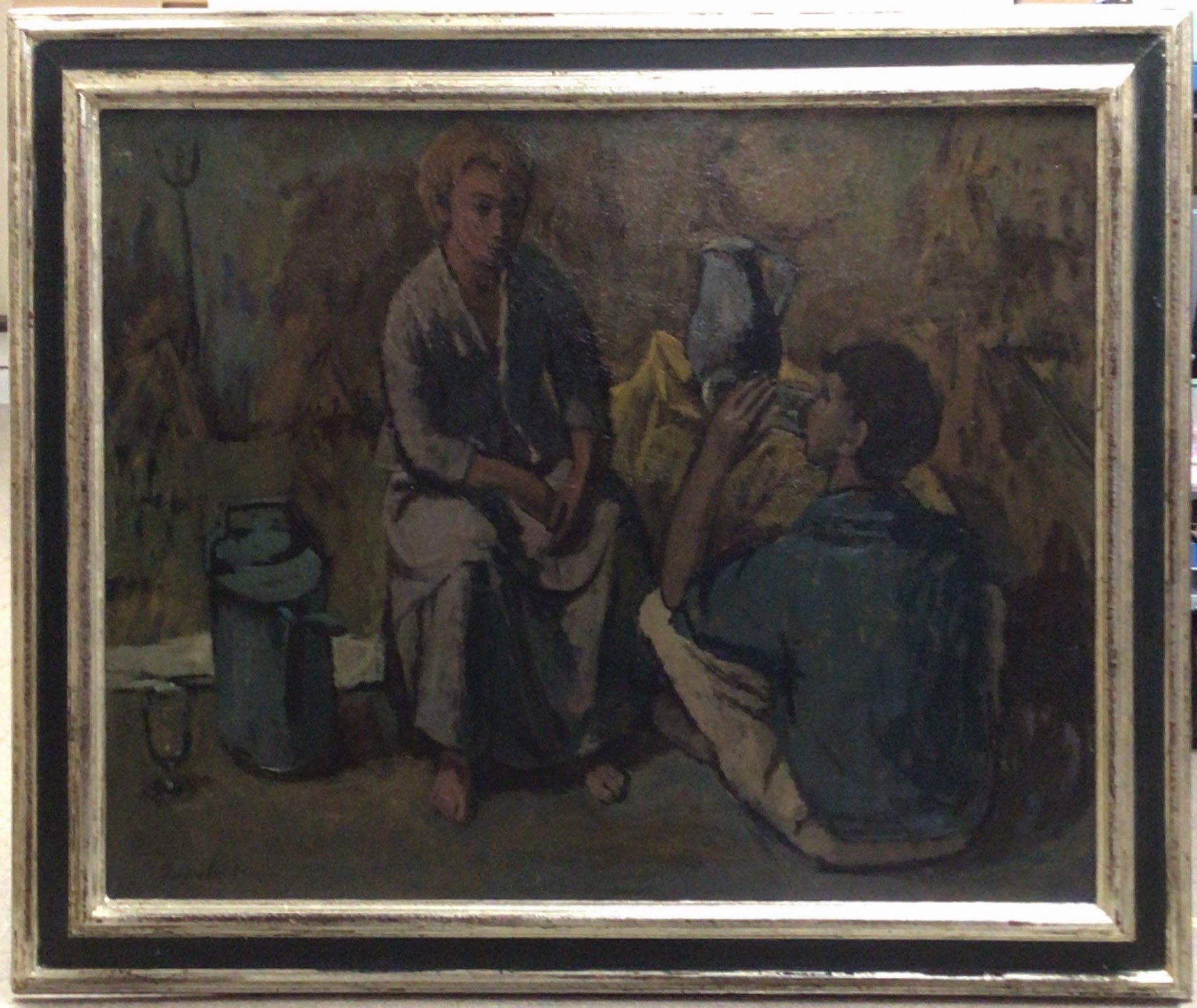Les jardiniers 1961 – Huile, Panneau, 78.5x100 cm