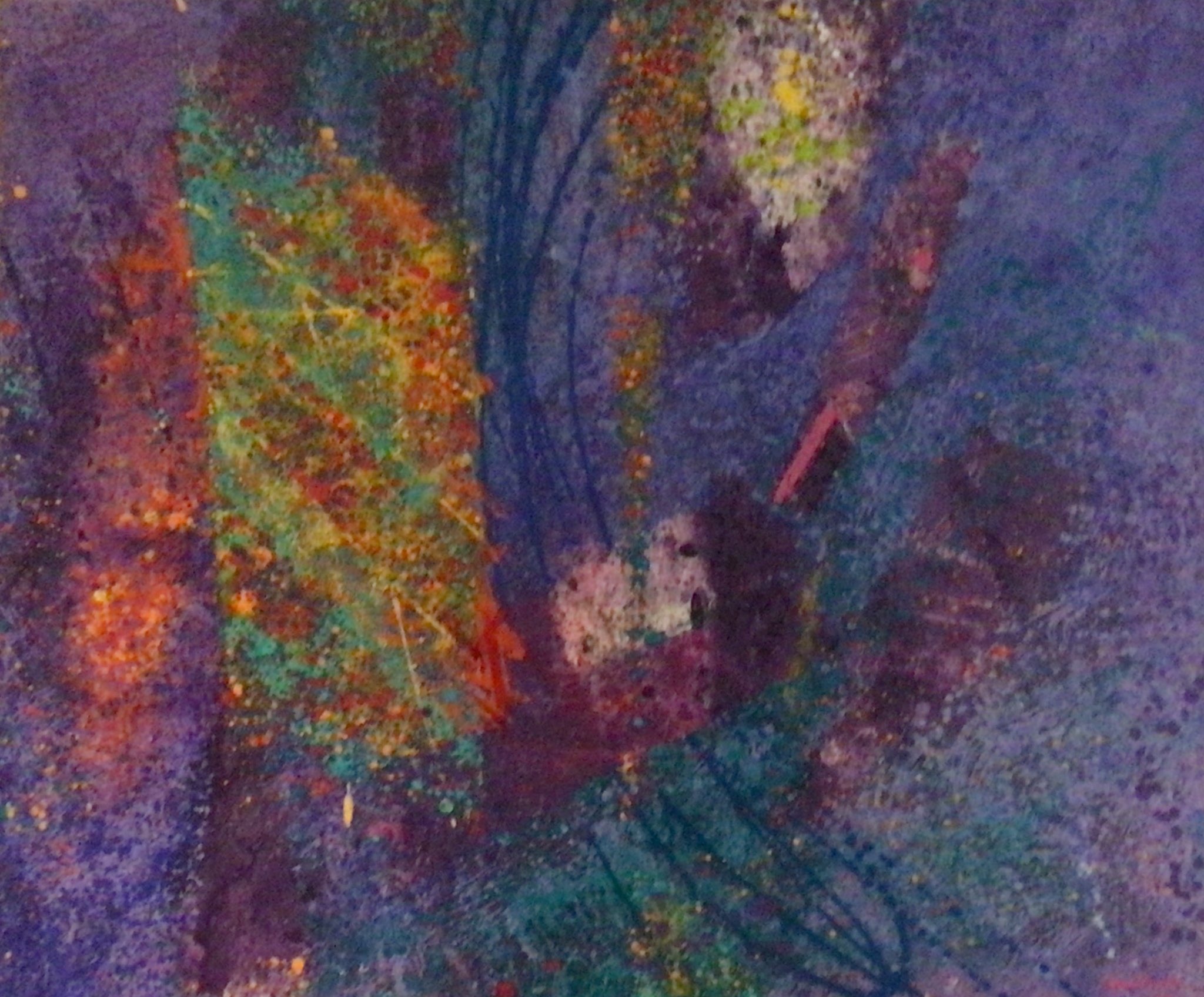 Totem violet 1992 – Acrylique, Bois aggloméré, 100x121 cm