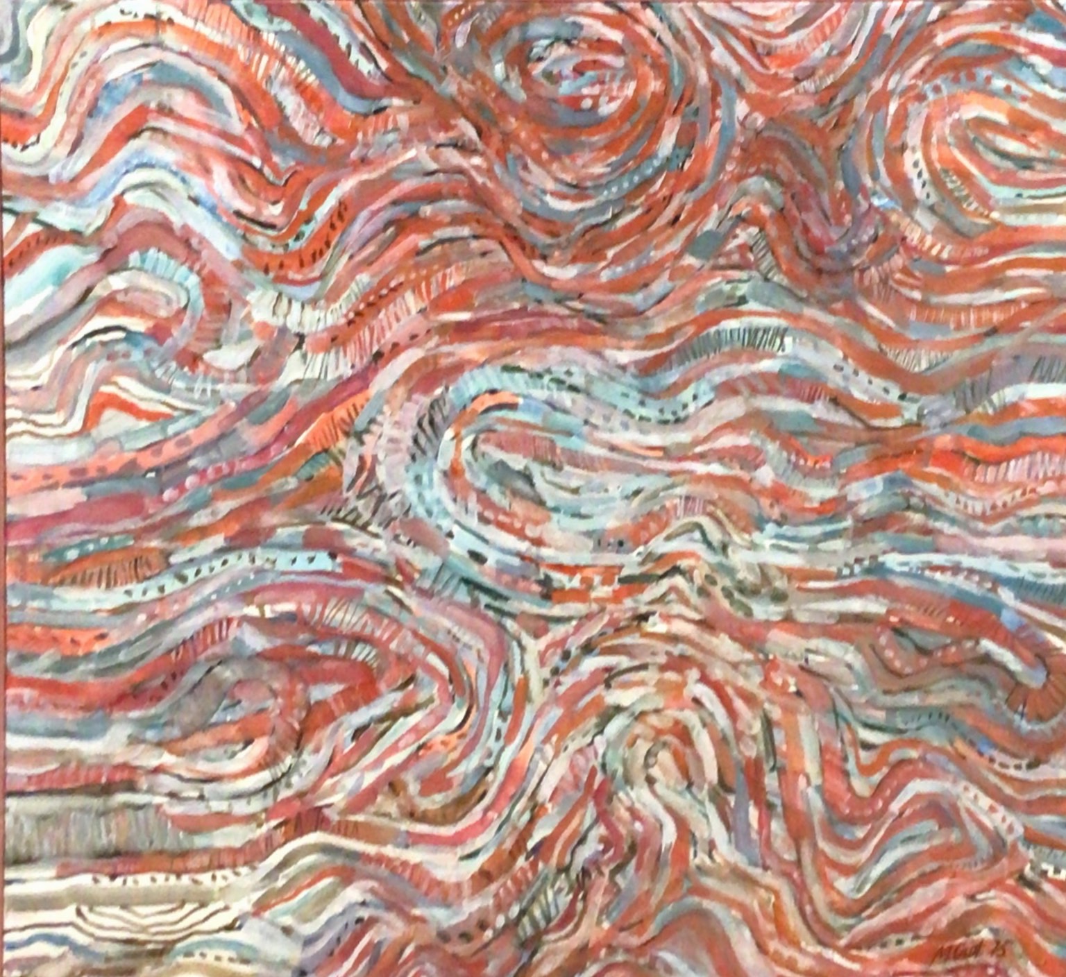 <i>Remous </i> 1975 – Huile, Toile, 75,5 x 80 cm