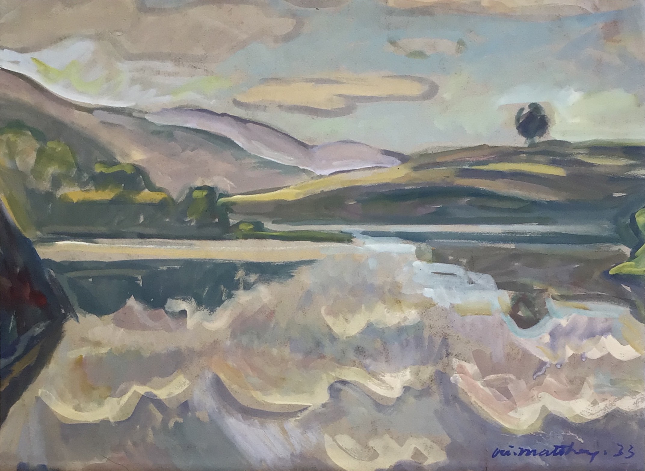 <i>Paysage</i> 1933 – Gouache, Papier, 42 x 59 cm