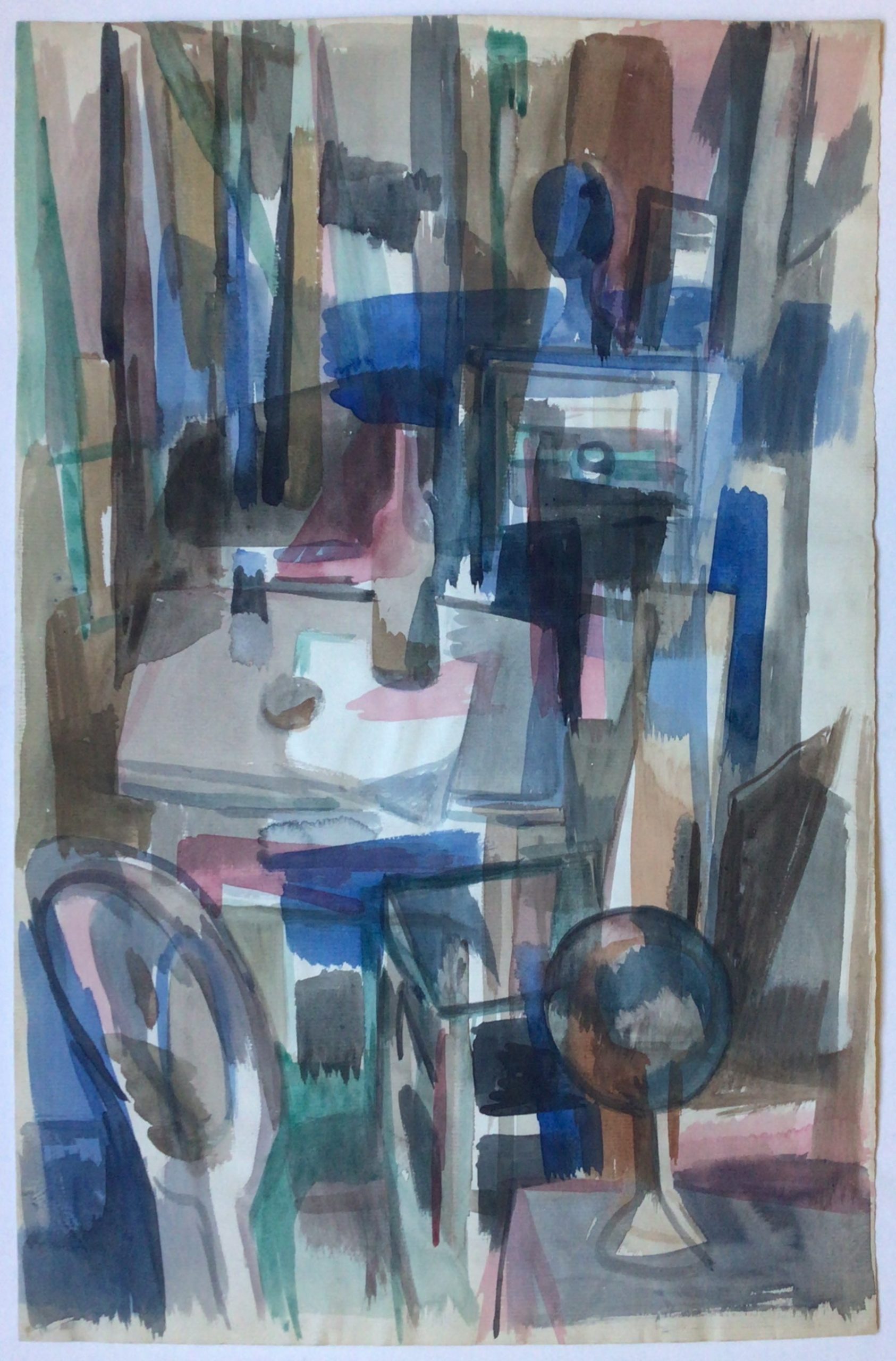 <i>Vue d’atelier</i>  – Aquarelle, Papier, 49x32 cm