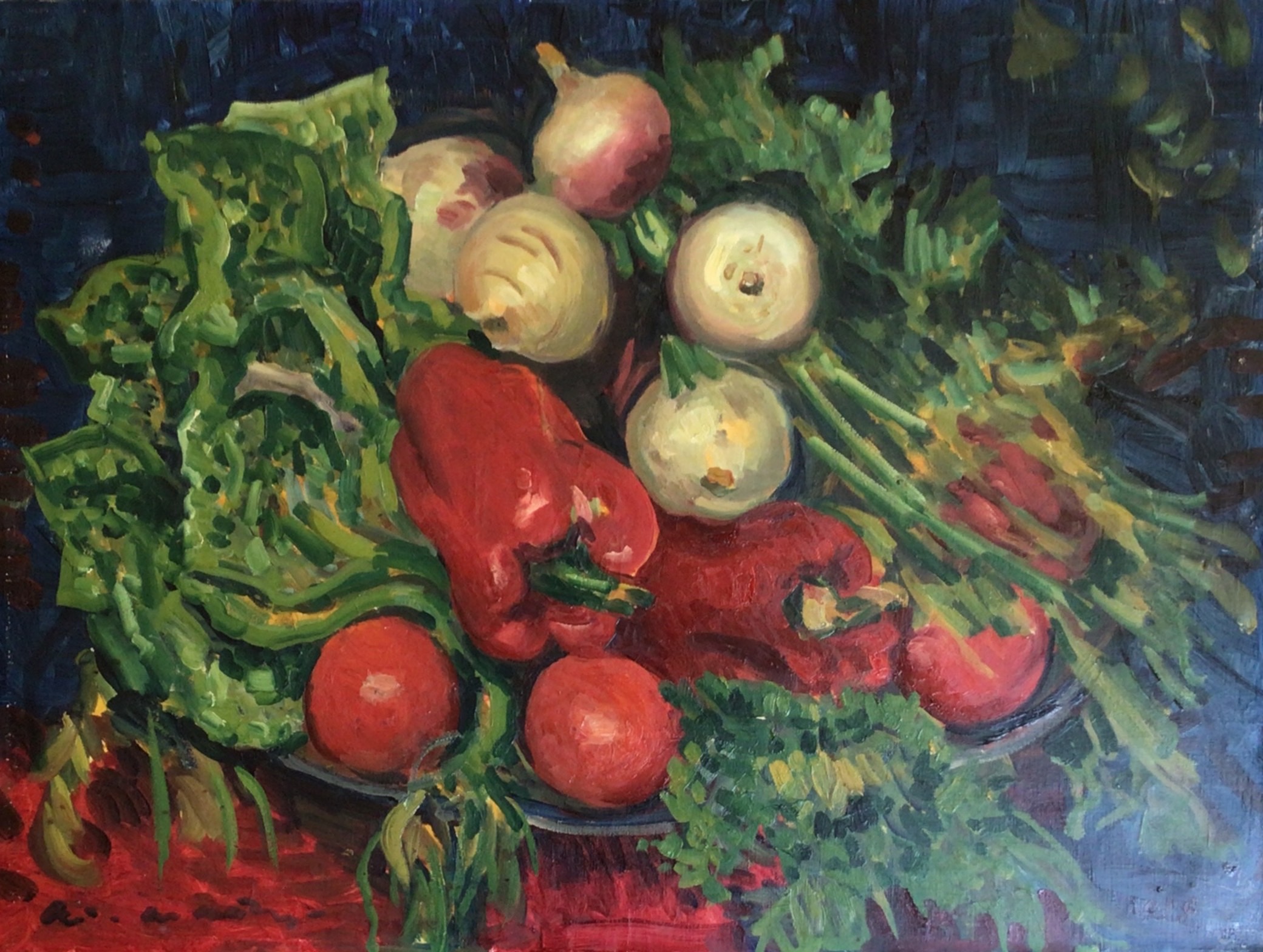 Le plat de legumes Vers 1950 – Huile, Toile, 46 x 60 cm