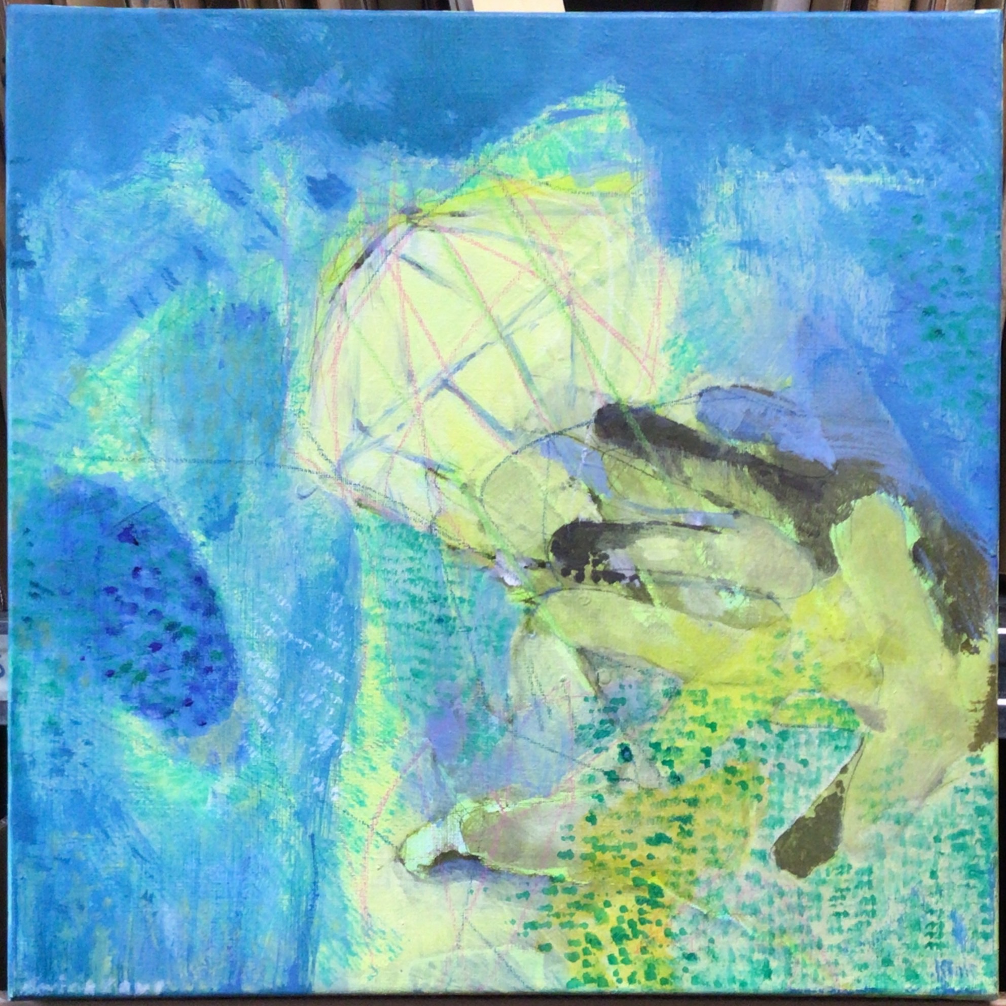<i>Main tendue vers des structures</i> 2004 – Huile, Toile, 40x40 cm