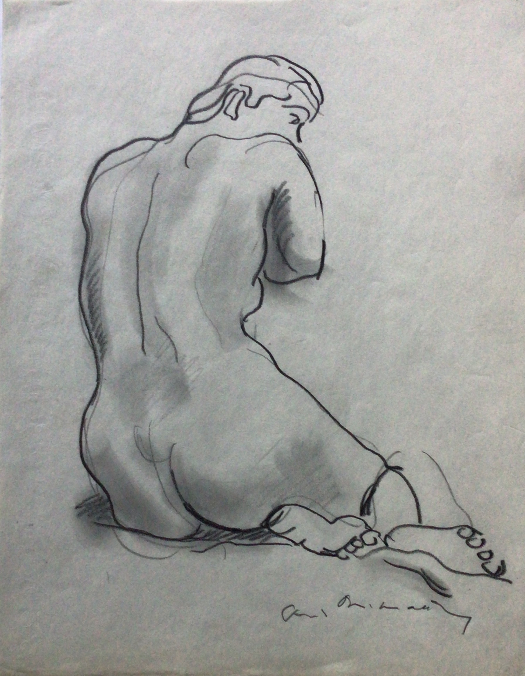 <i>Nu de dos </i> Vers 1930 – Crayon, Papier, 27 x 21 cm