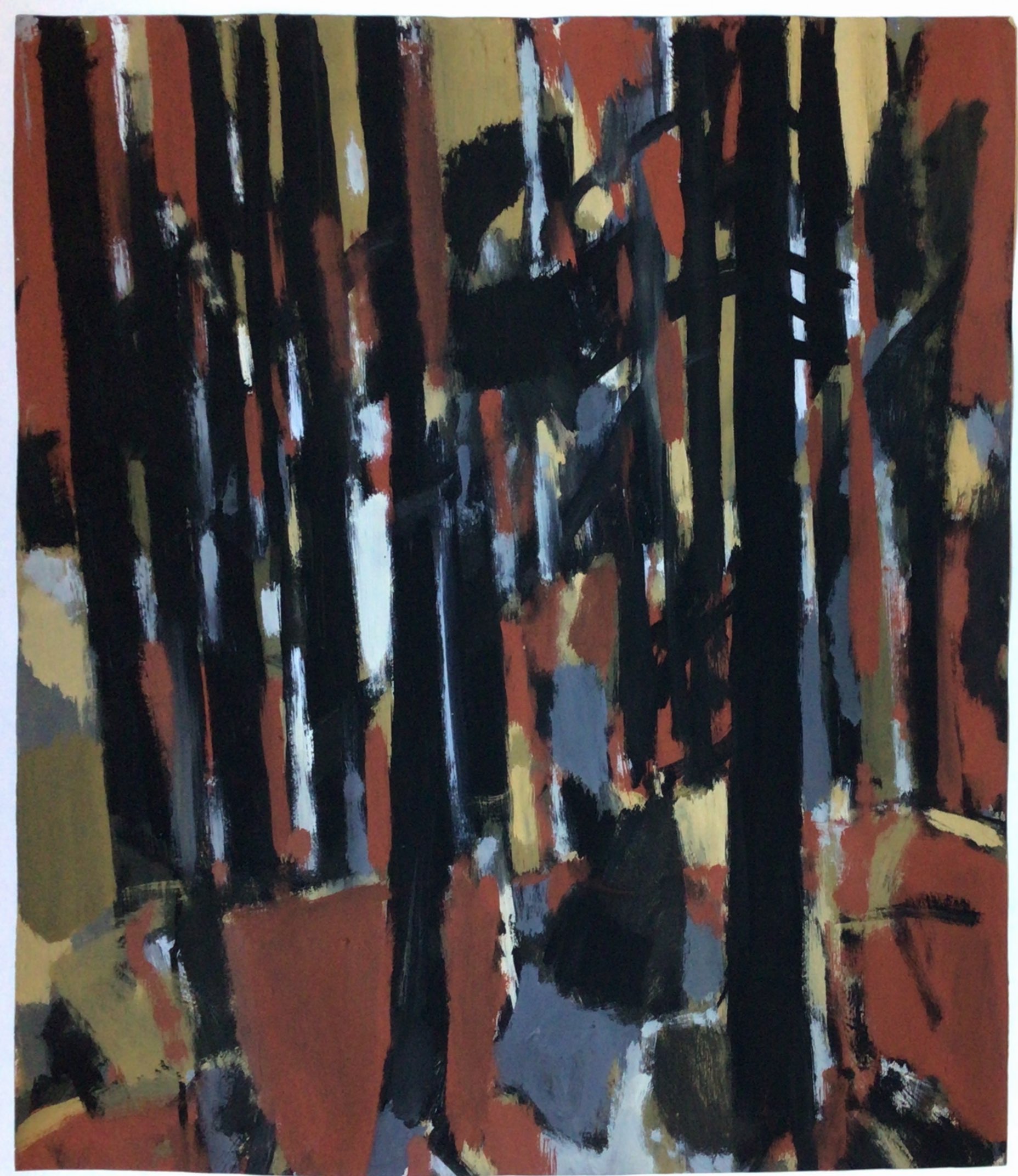 <i>Forêt calcinée</i>  – Gouache, Papier, 58x50 cm