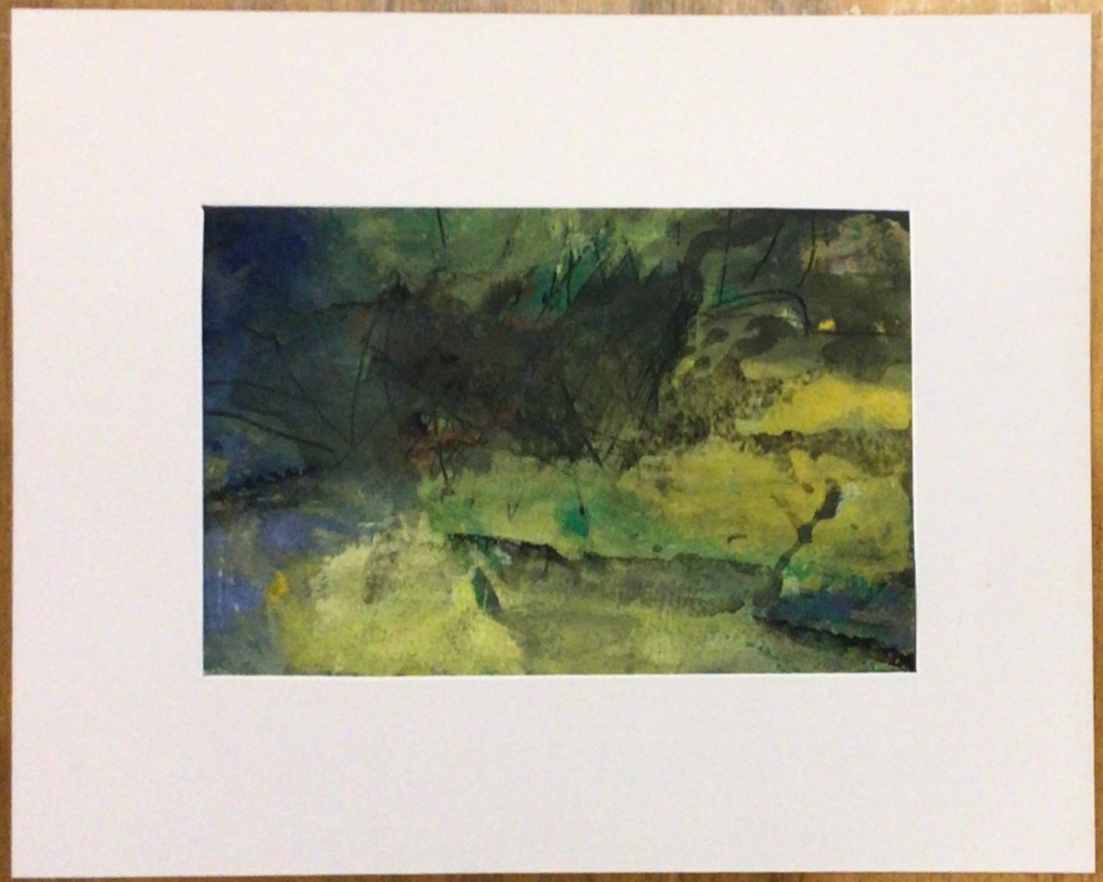 <i>Composition informelle</i> 1995 – Crayon, Gouache, Papier, 14x20 cm
