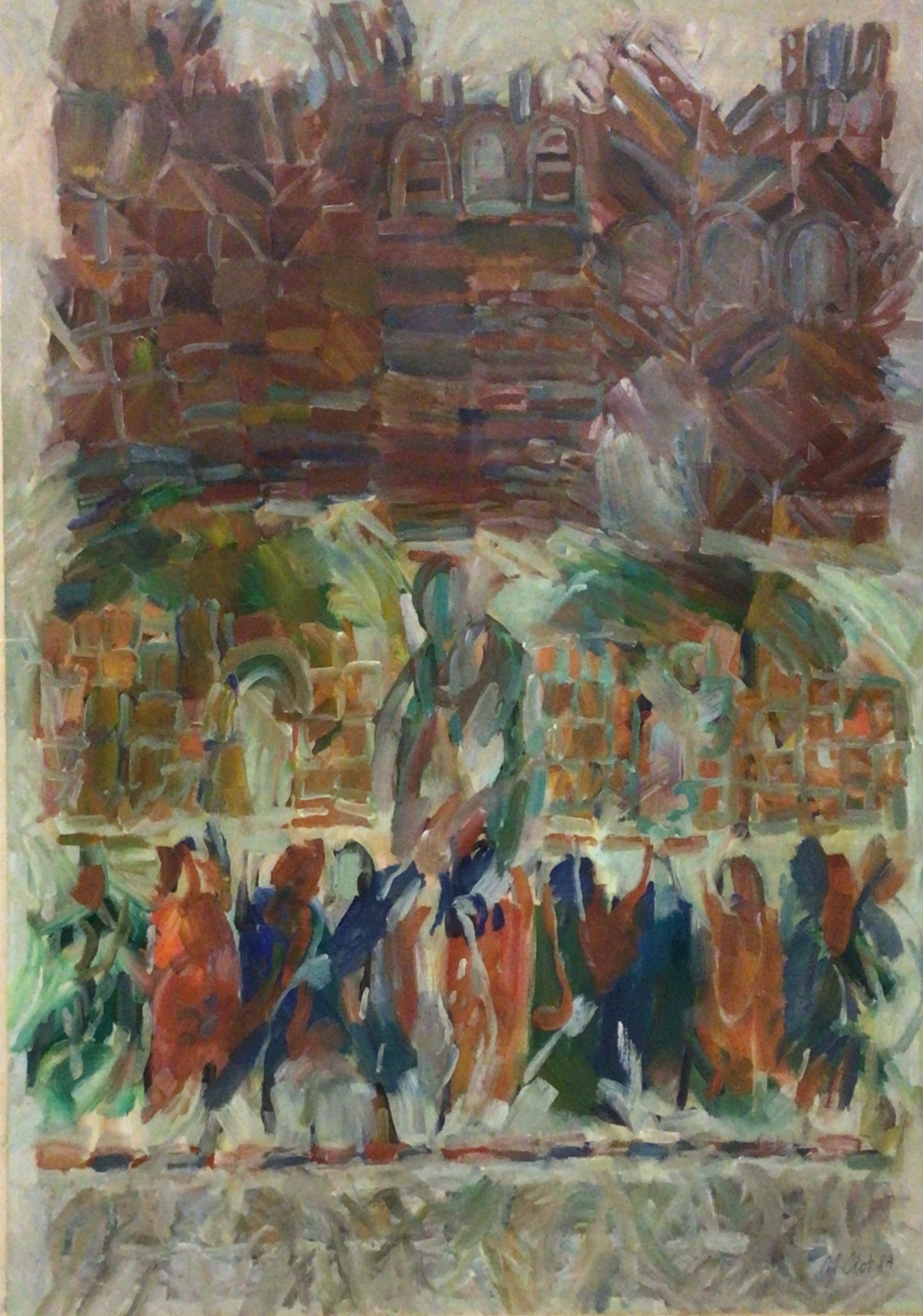 <i>La foule</i> 1989 – Gouache, Papier, 75 x 55 cm