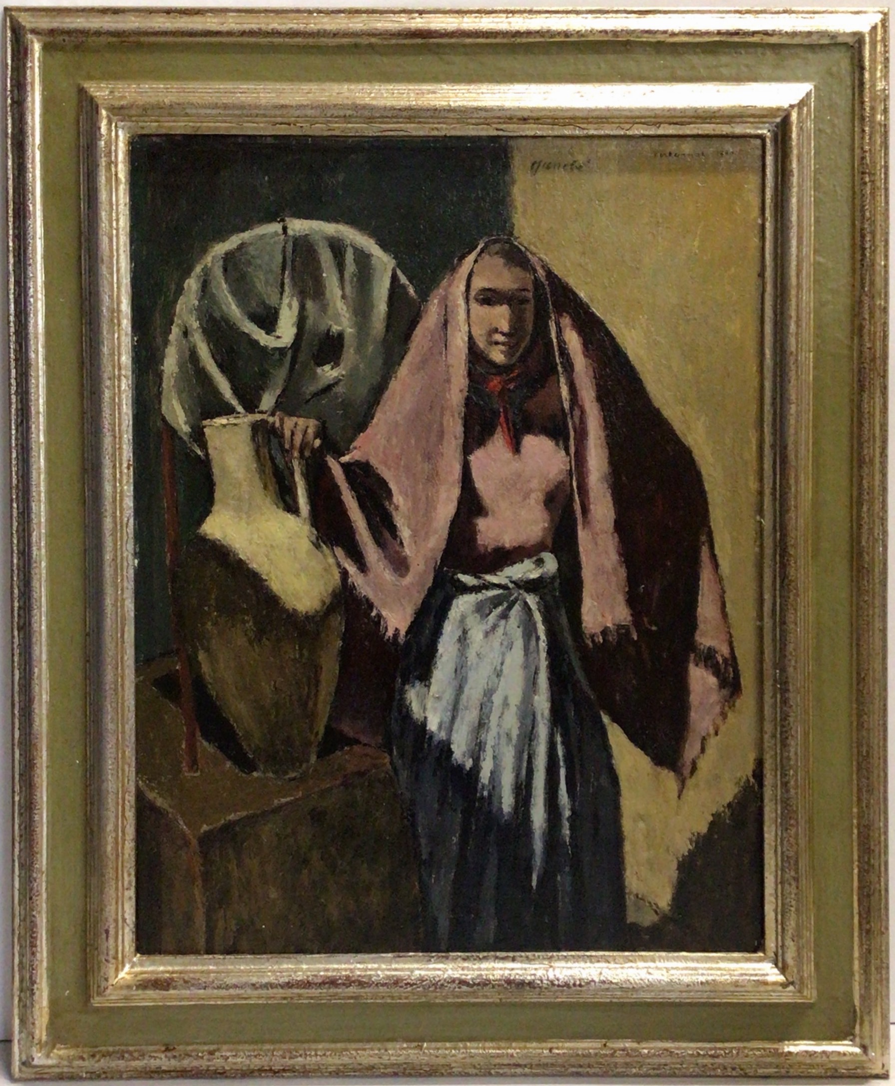 La kerkennienne à la cruche 1950 – Huile, Panneau, 63x49.5 cm