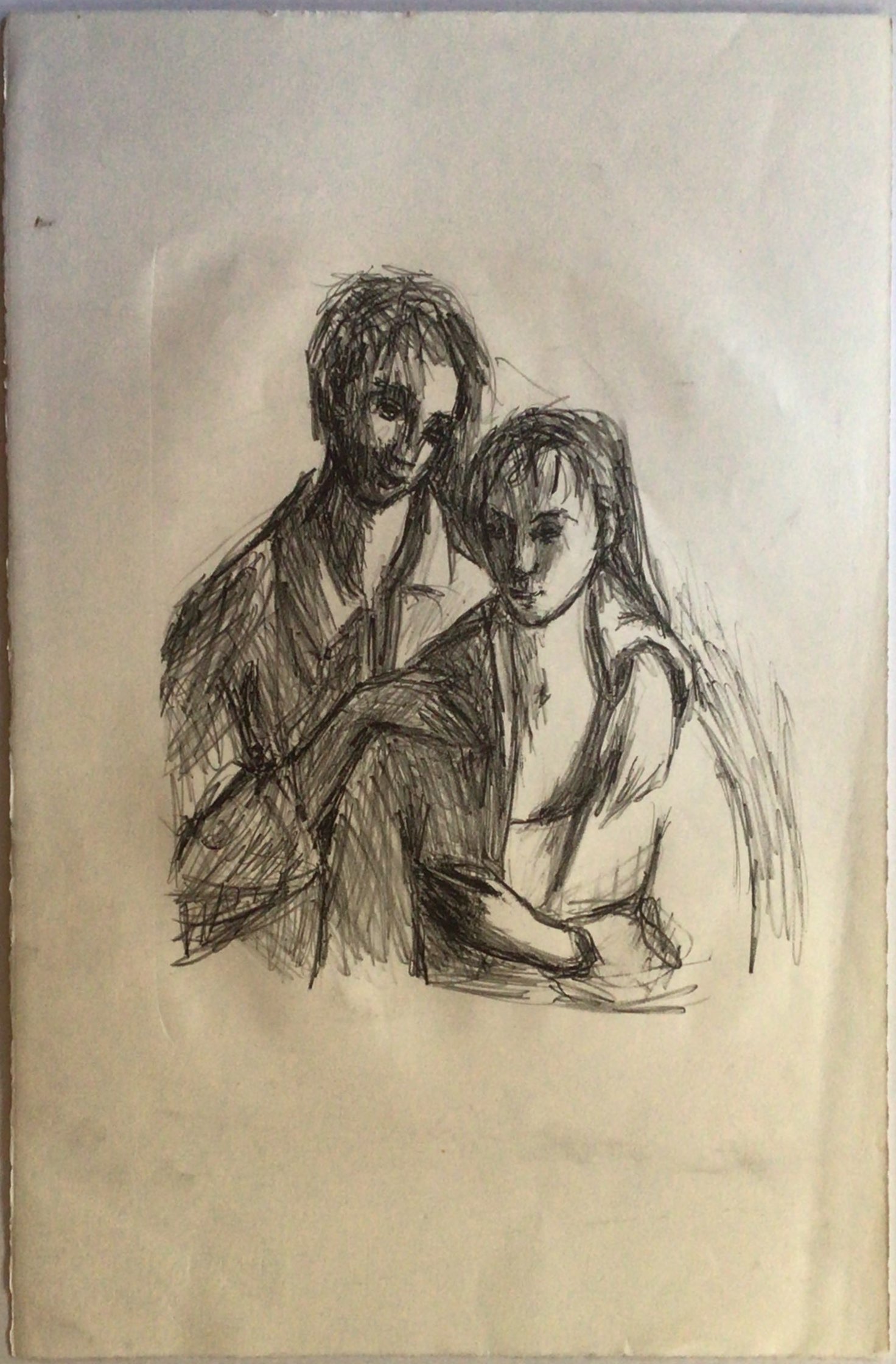 <i>Couple enlacé</i>  – Lithographie, Papier, 50x33 cm