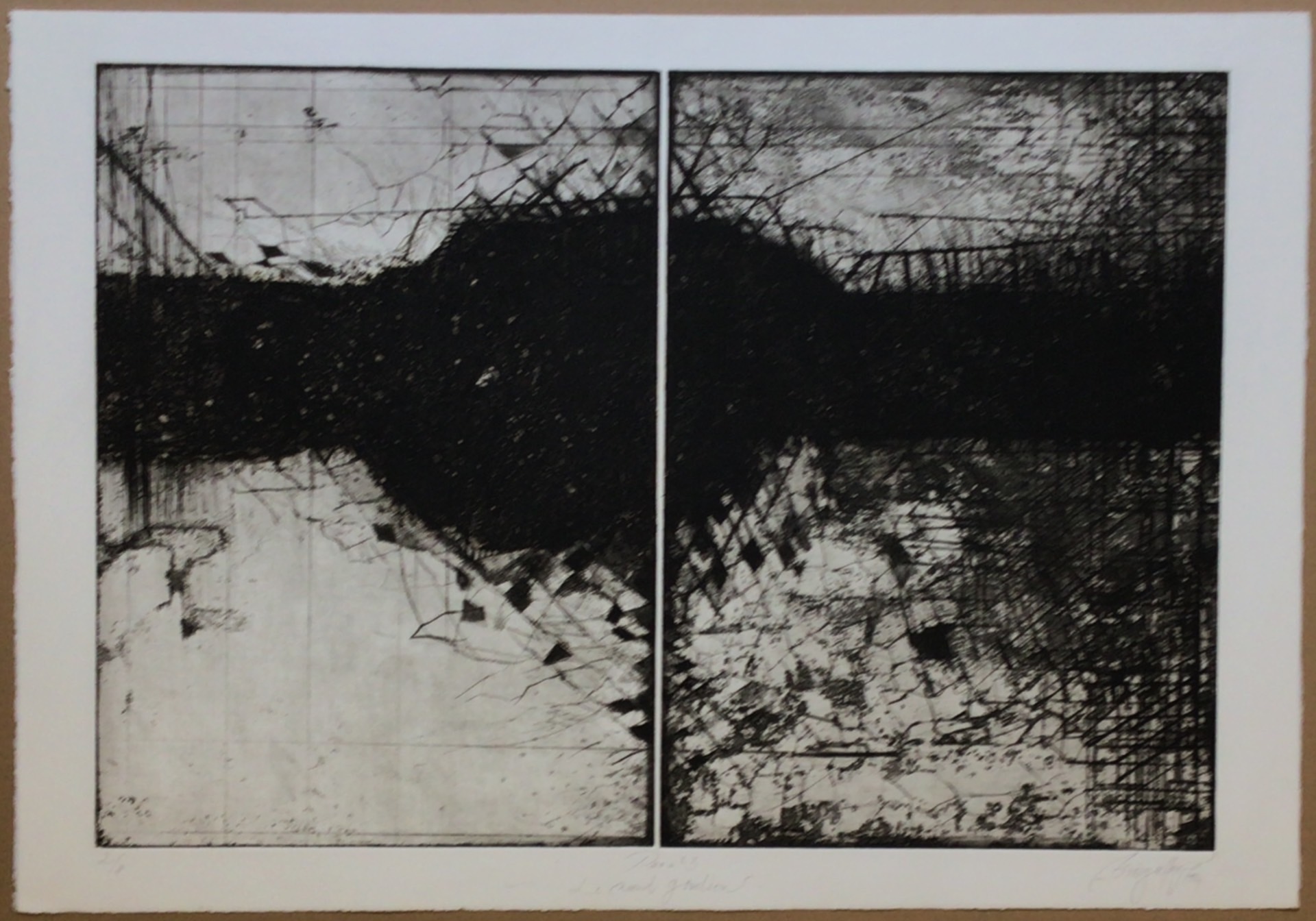 Duo n°3 – Le noeud gordien 1994 – Aquatinte, Eau forte, Papier, 62.5x90.5 cm