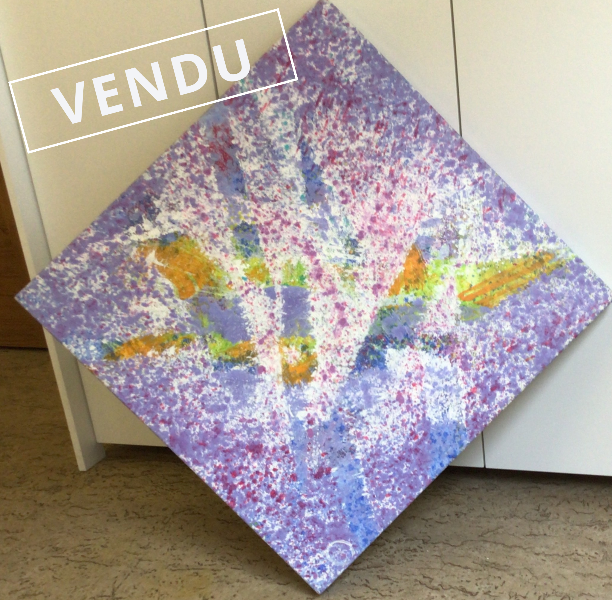 Sur la pointe 1997 – Acrylique, Bois, Bois aggloméré, 60x60 cm