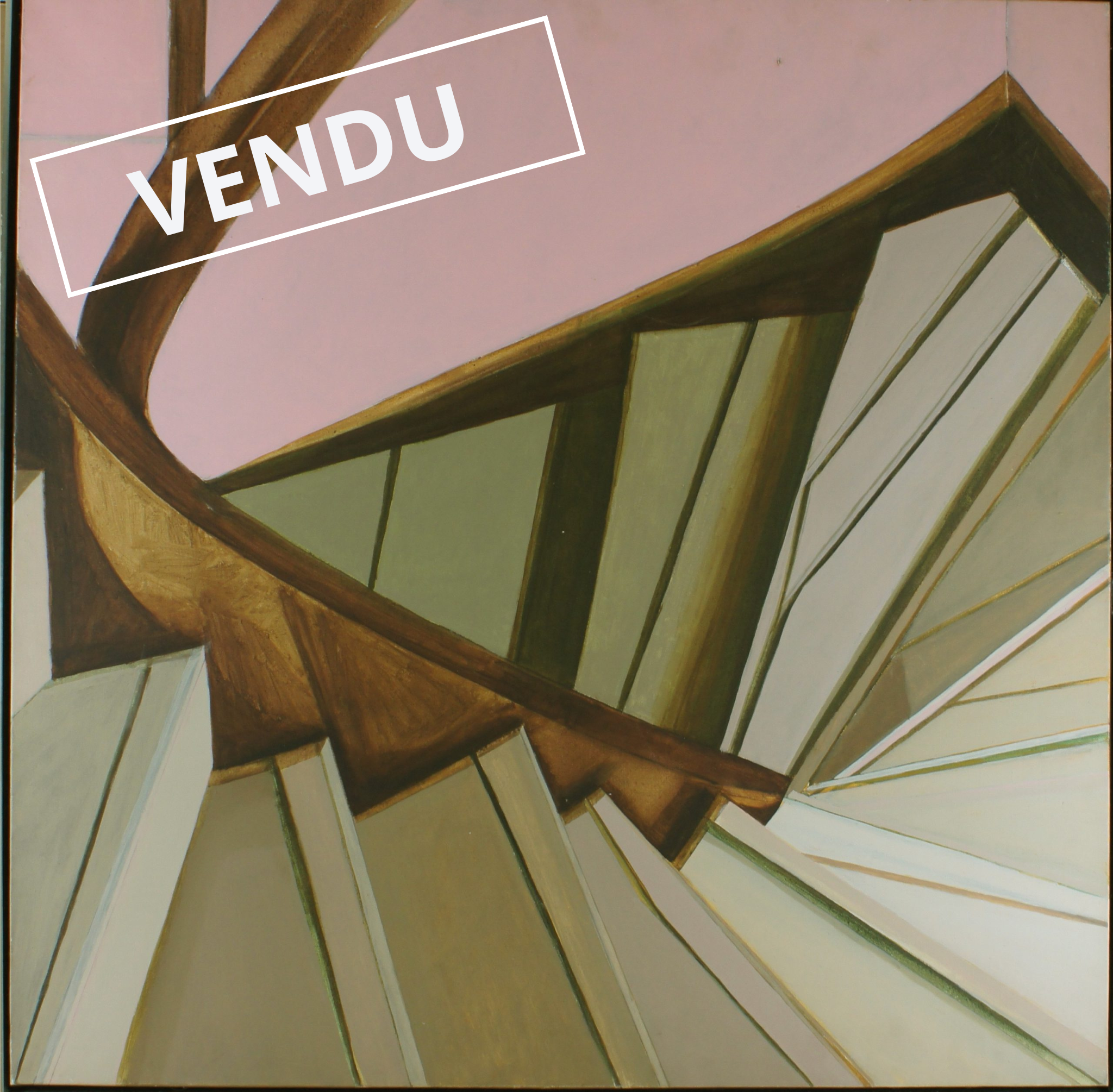 <i>Escalier</i> Années 1990 – Acrylique, Toile, 90x90 cm